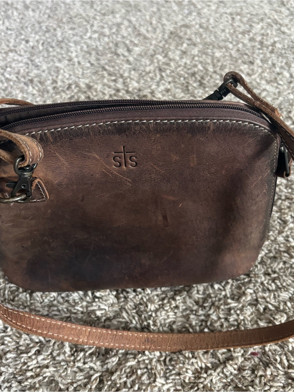Brown Leather Crossbody Bag for STS ranchwear Teel texbaroness weezy mint wester